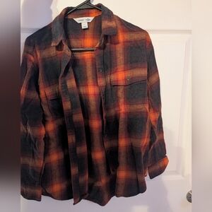 Old Navy Flannel Boyfriend Tunic Shirt - Evermore - M
